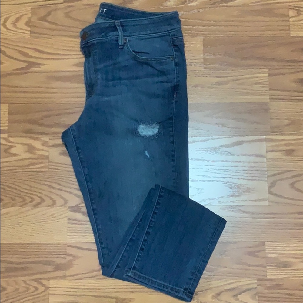 LOFT curvy destructed skinny jeans
